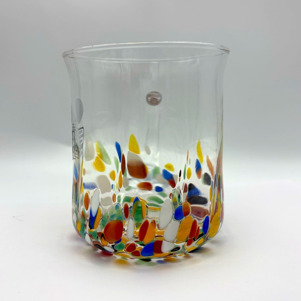 Murano White Crystal Confetti Studio Art Glass Mug NWT - Picture 2 of 6